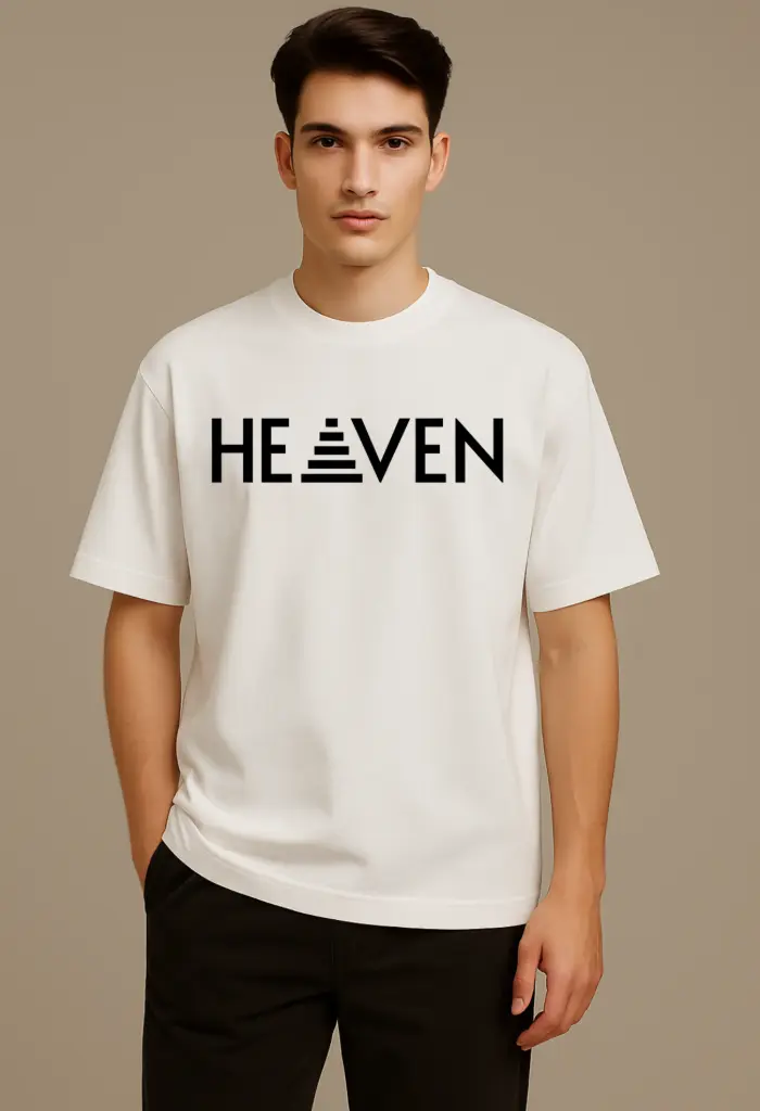 Men Over Size Printed T-shirt (S, Black)