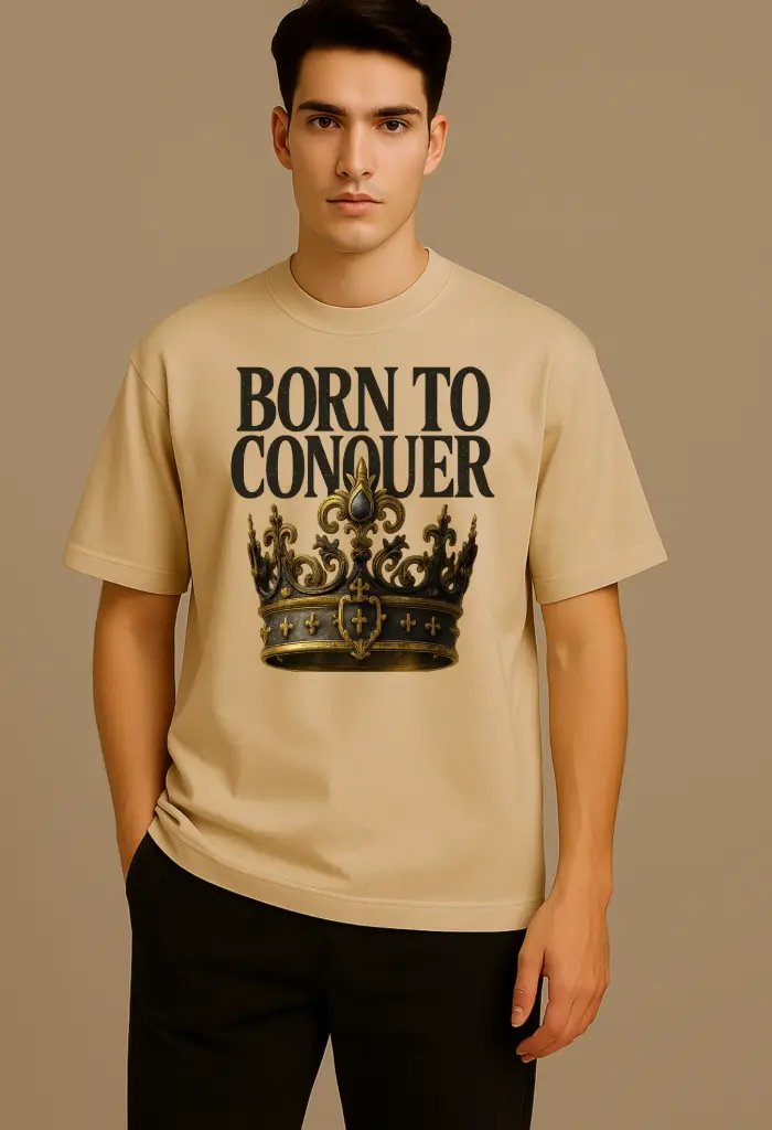 Men Over Size Printed T shirt (S, Red)