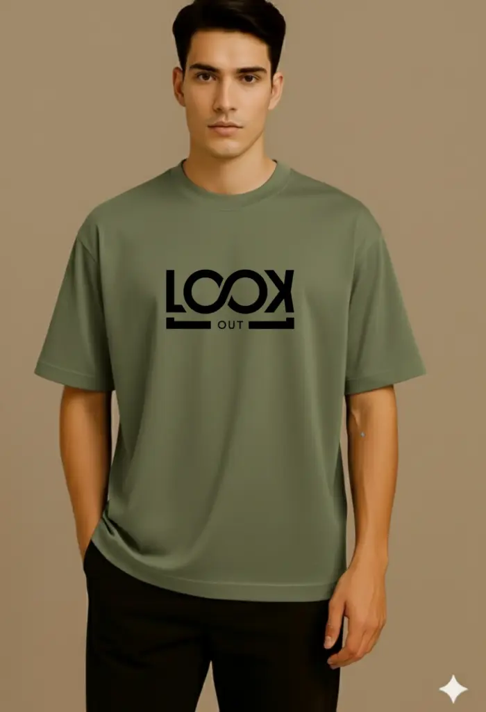 Over Size Printed T-shirt (S, Red)