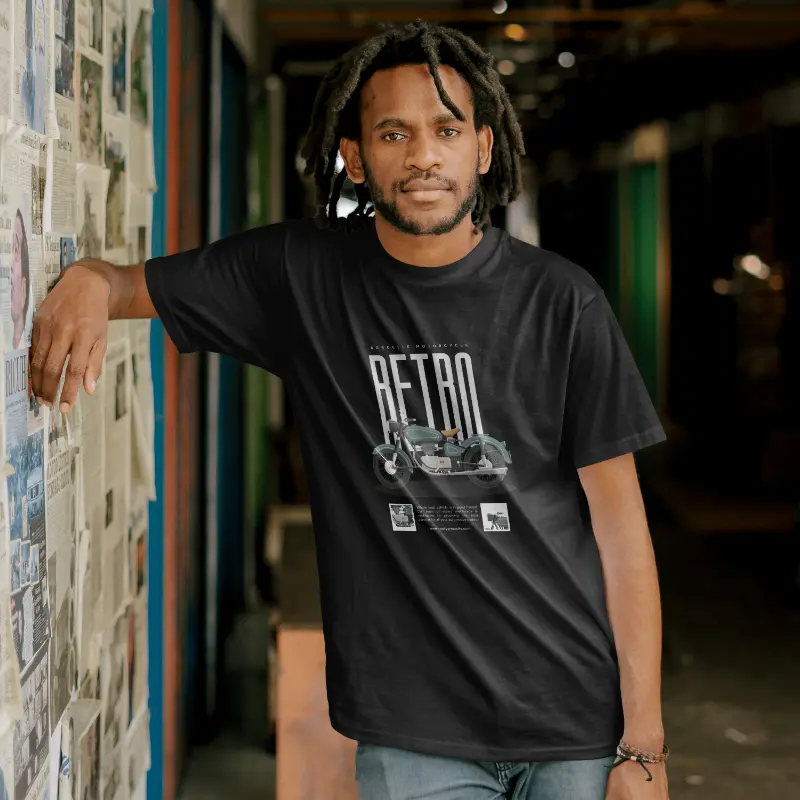 Casual Printed T-shirt (S, Black)
