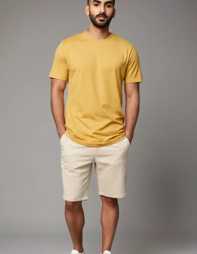 Casual T-shirt (S, Yellow)