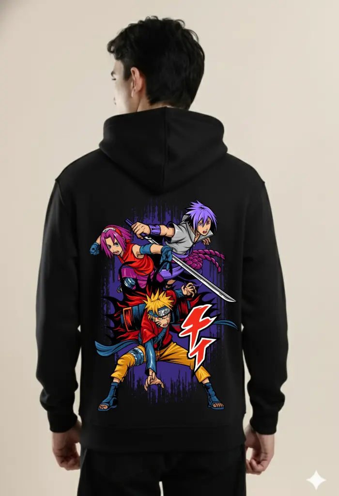Unisex Printed Hoodie (S, Black)
