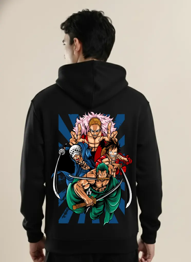 Printed Unisex Hoodie (S, Black)