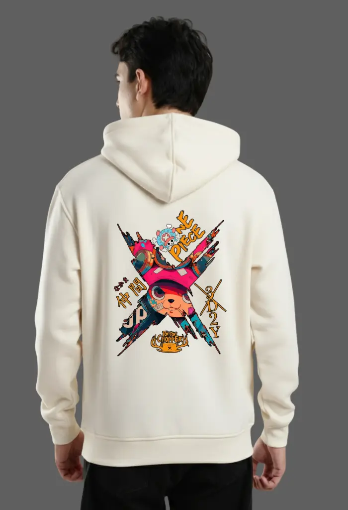Printed Unisex Hoodie (S, White)