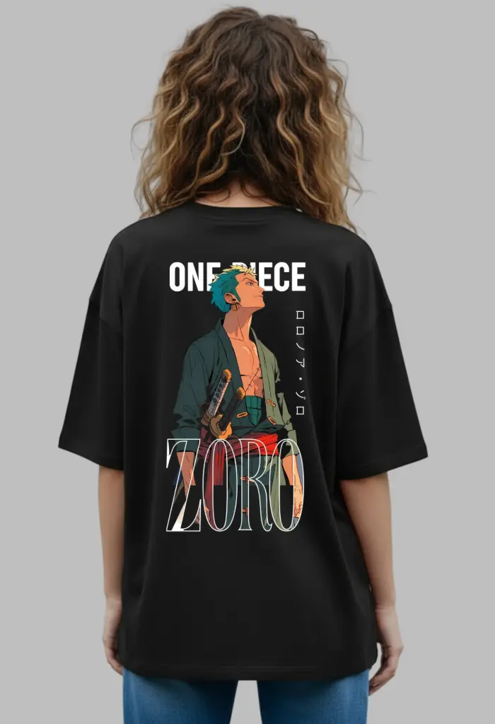 Women Over size Printed-T (S, Black)