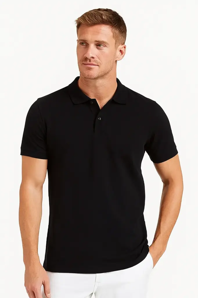 Men Polo T-shirt (S, Black)