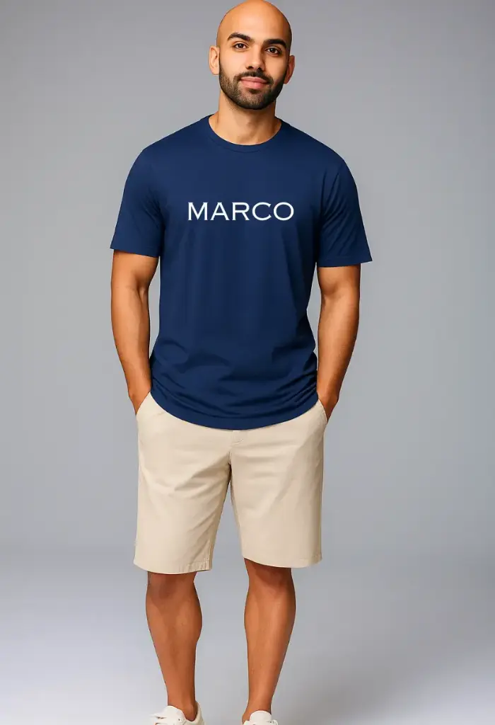 Men Printed Casual-T shirt (S, Navy Blue)