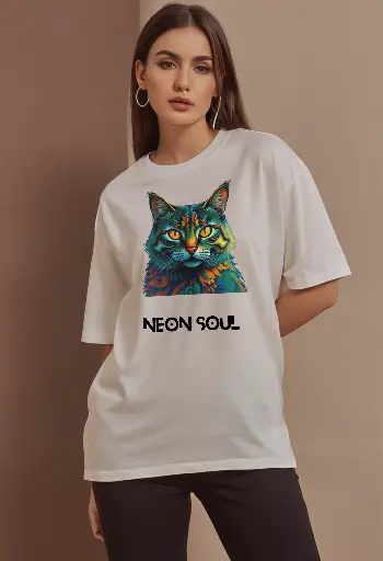 Women Over Size Printed-T shirt